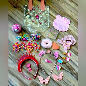 NEW My Melody Sanrio Hair Accessories Gift Set w/ Daisy Glitter & Hearts Bag